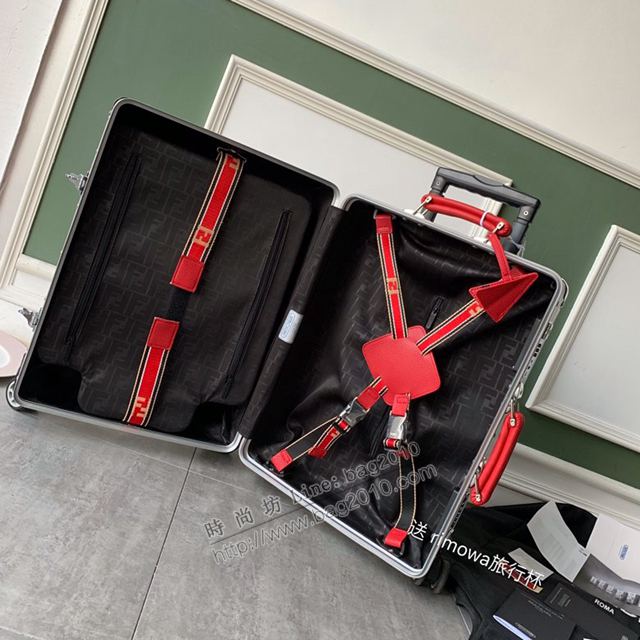 Rimowa拉杆箱 66637 Fend i x rimowa聯名 滿箱雙F圖案 全鋁鎂合金 日默瓦行李箱 Fend拉箱xzx1152